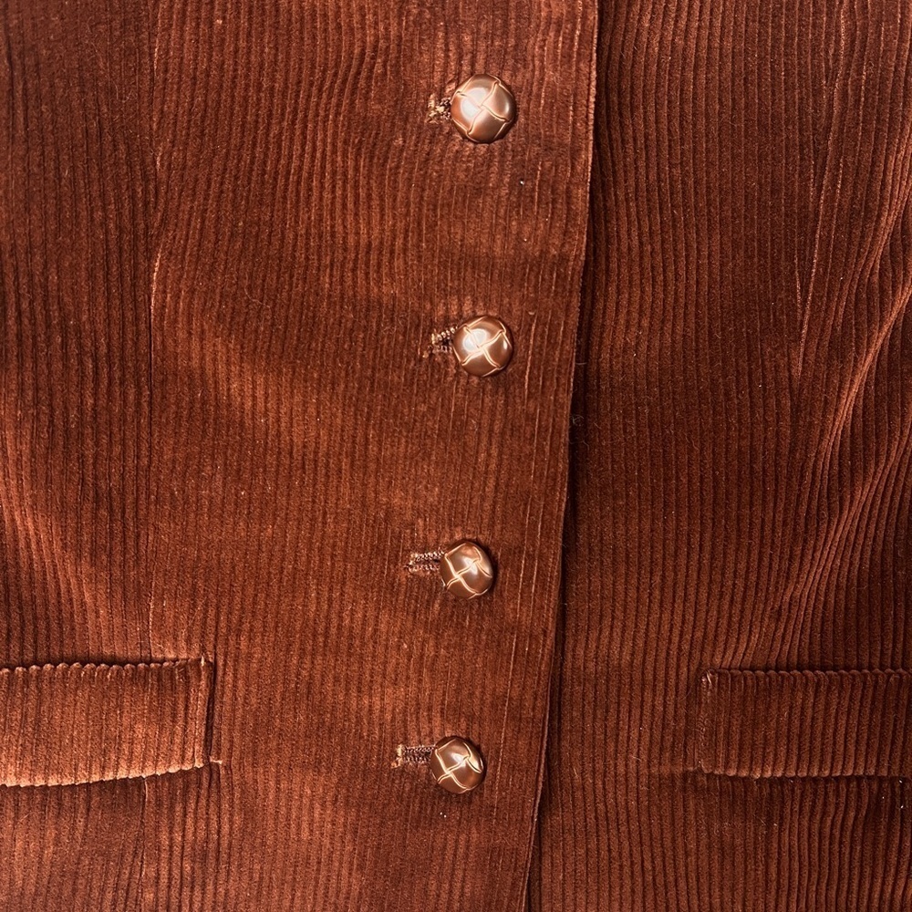 Avon Fashions Vintage Sz 9/10 Brown Corduroy Blazer Professor Academia Cottage - Picture 5 of 14